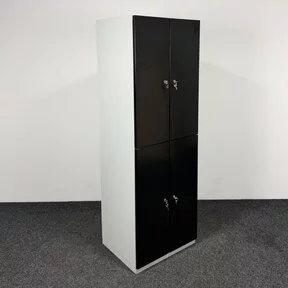 Lockerkast 4-deurs - Zwart | 180 x 60 x 50 cm