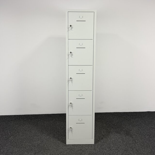 Lockerkast 5-deurs - Grijs | 195 x 42 x 50 cm