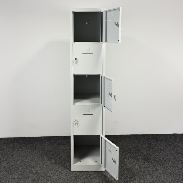 Lockerkast 5-deurs - Grijs | 195 x 42 x 50 cm