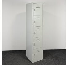 Lockerkast 5-deurs - Grijs | 195 x 42 x 50 cm