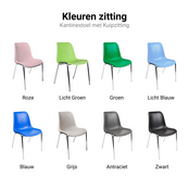 Kantinestoel met Kuipzitting - Diverse Kleuren