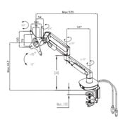 Enkele Gasgeveerde Monitorarm