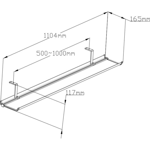 Kabelgoot XL - 110 cm |  Zwart / Wit