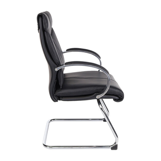 Luxe Vergaderstoel President - Zwart Leder