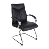 Luxe Vergaderstoel President - Zwart Leder