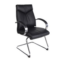 Luxe Vergaderstoel President - Zwart Leder