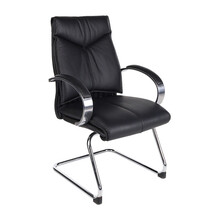 Luxe Vergaderstoel President - Zwart Leder