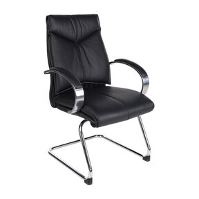 Luxe Vergaderstoel President - Zwart Leder