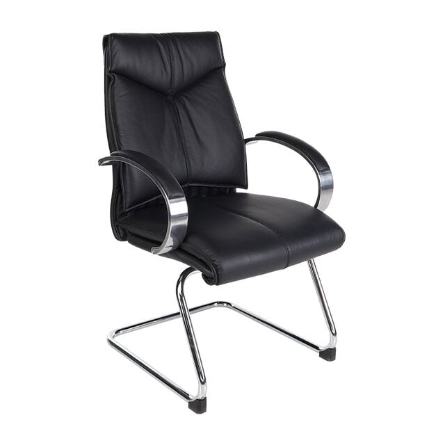 Luxe Vergaderstoel President - Zwart Leder