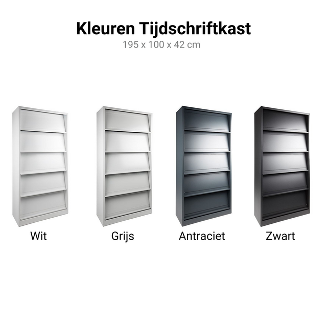 Tijdschriftkast - Diverse Kleuren | 195 x 100 x 42 cm