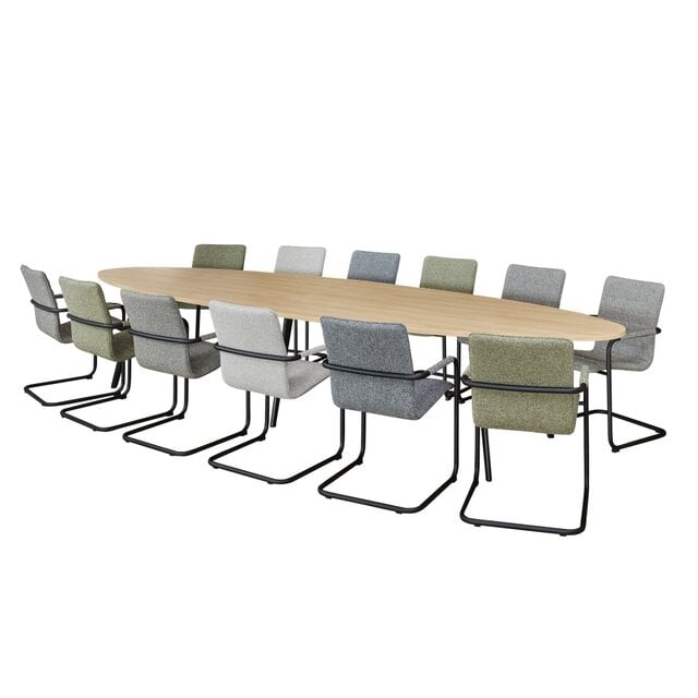 Vergadertafel Realis Ellips | 420 x 120 cm