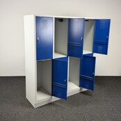 Lockerkast Grijs/Blauw - 8 Deurs | 180 x 159,5 x 50 cm