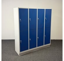 Lockerkast Grijs/Blauw - 8 Deurs | 180 x 159,5 x 50 cm