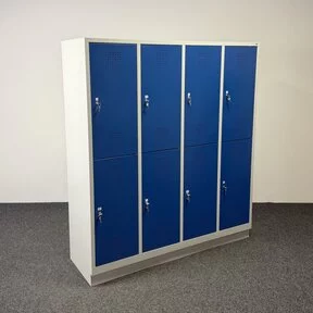 Lockerkast Grijs/Blauw - 8 Deurs | 180 x 159,5 x 50 cm