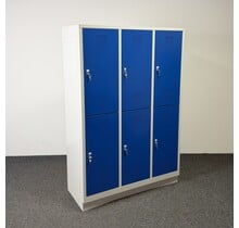 Lockerkast Grijs/Blauw - 6 Deurs | 180 x 120 x 50 cm
