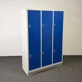 Lockerkast Grijs/Blauw - 6 Deurs | 180 x 120 x 50 cm