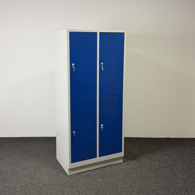 Lockerkast Grijs/Blauw - 4 Deurs | 180 x 81 x 50 cm