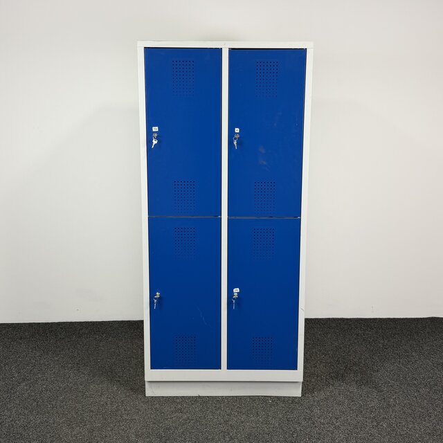 Lockerkast Grijs/Blauw - 4 Deurs | 180 x 81 x 50 cm