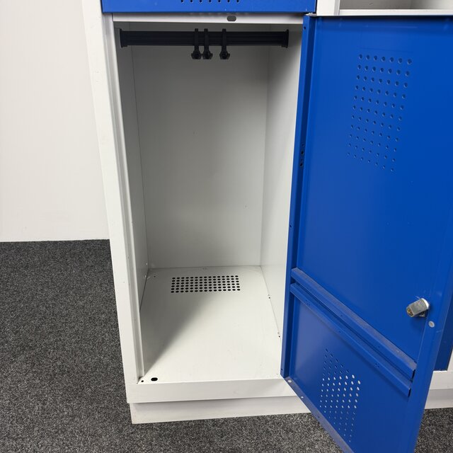 Lockerkast Grijs/Blauw - 4 Deurs | 180 x 81 x 50 cm