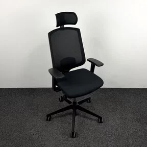 Bureaustoel Mesh met Hoofdsteun - Zwart