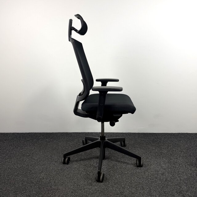 Bureaustoel Mesh met Hoofdsteun - Zwart