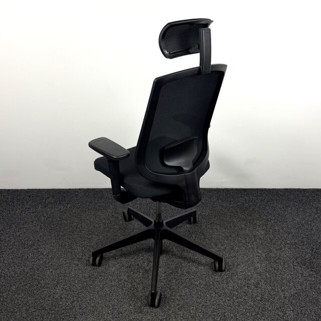 Bureaustoel Mesh met Hoofdsteun - Zwart
