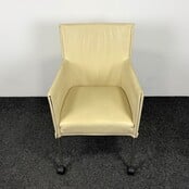 Designstoel - Crème | Verrijdbaar