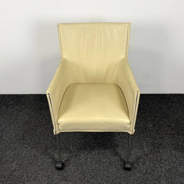 Designstoel - Crème | Verrijdbaar