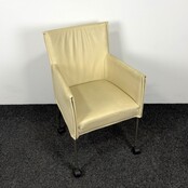 Designstoel - Crème | Verrijdbaar
