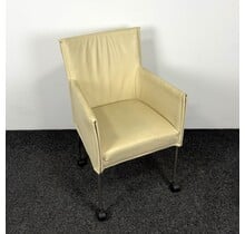 Designstoel - Crème | Verrijdbaar