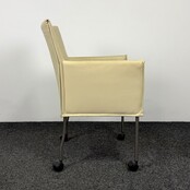 Designstoel - Crème | Verrijdbaar