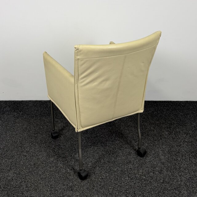 Designstoel - Crème | Verrijdbaar