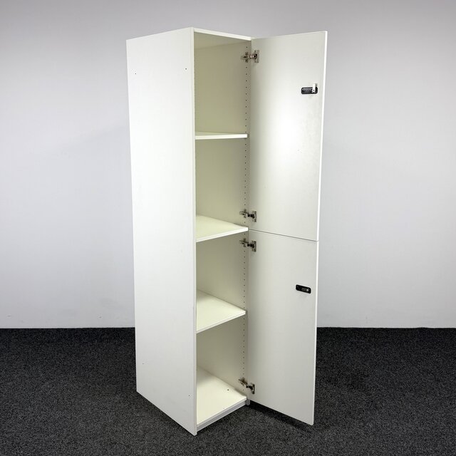 Houten Lockerkast 2-deurs - Wit | 198 x 40 x 56 cm