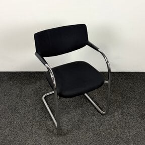 Vergaderstoel Vitra Visavis - Zwart | Gestoffeerd