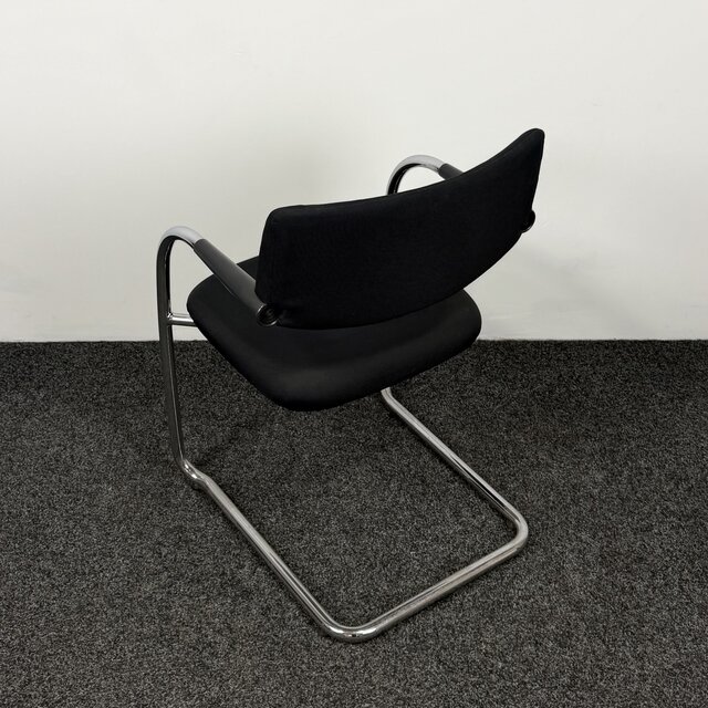 Vergaderstoel Vitra Visavis - Zwart | Gestoffeerd