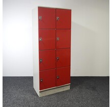 Rode Lockerkast - 8-deurs | 194,5 x 79 x 50 cm (c)