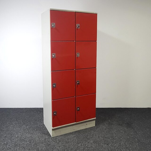 Rode Lockerkast - 8-deurs | 194,5 x 79 x 50 cm (c)