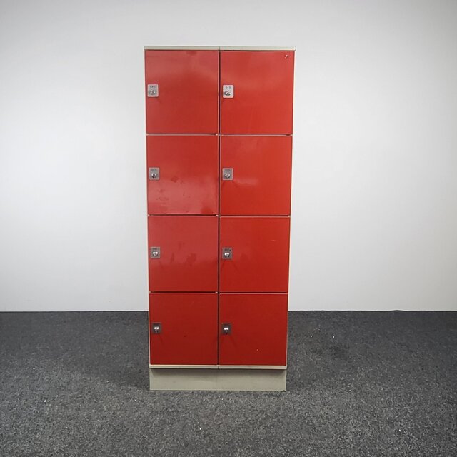 Rode Lockerkast - 8-deurs | 194,5 x 79 x 50 cm (D)