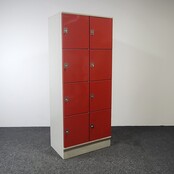 Rode Lockerkast - 8-deurs | 194,5 x 79 x 50 cm (D)