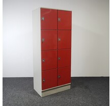 Rode Lockerkast - 8-deurs | 194,5 x 79 x 50 cm (D)
