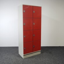 Rode Lockerkast - 8-deurs | 194,5 x 79 x 50 cm (D)