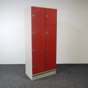 Rode Lockerkast - 8-deurs | 194,5 x 79 x 50 cm (D)
