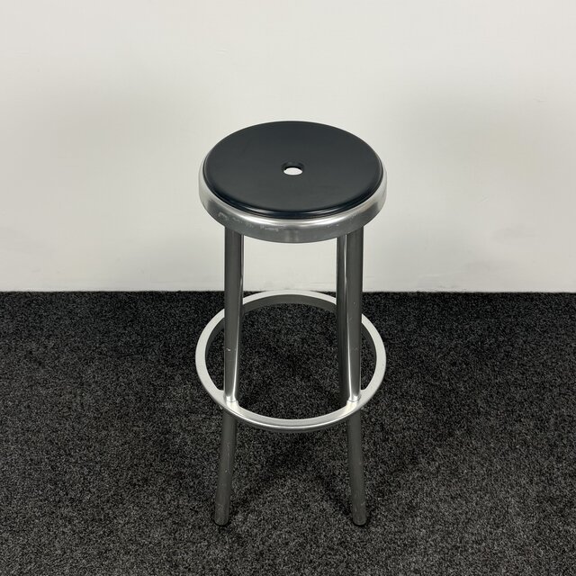 Design Barkruk - Zwart / Chroom