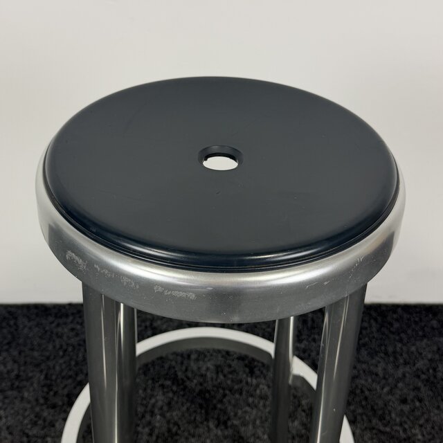 Design Barkruk - Zwart / Chroom