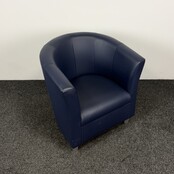 Donkerblauwe Fauteuil | Kunstleder