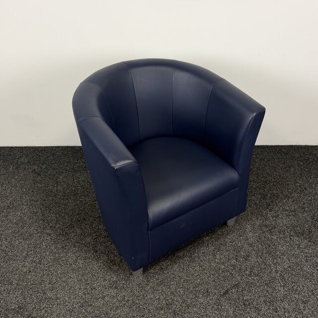 Donkerblauwe Fauteuil | Kunstleder