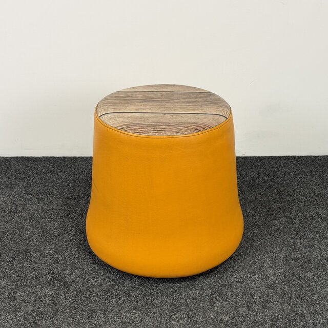 Gele Poef | Ø 38 cm