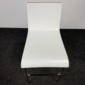 Witte Barkruk - Houten Zitting