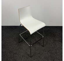Witte Barkruk - Houten Zitting