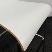 Witte Barkruk - Houten Zitting